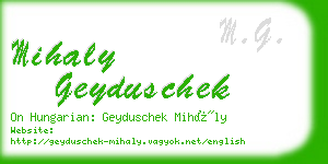 mihaly geyduschek business card